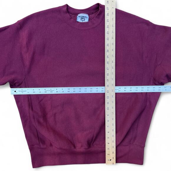 Vintage Faded Red Maroon Burgundy Lee Blank Crewneck XL Sweatshirt Essential USA - Picture 6 of 6